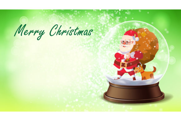 Download Christmas Card Vector. Snow Globe, Santa - Premium Resources