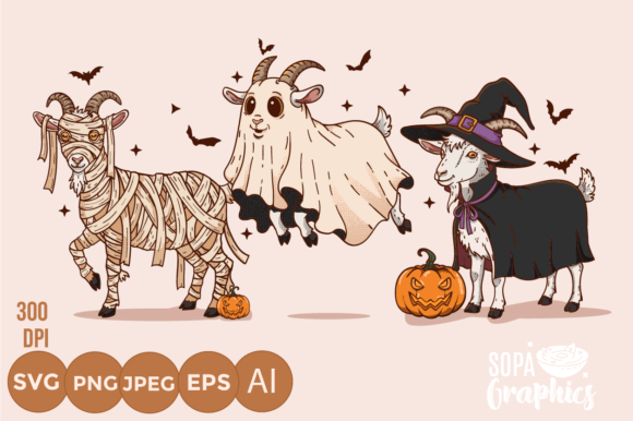 Download Funny Halloween Goats in Costumes - Funny Collection