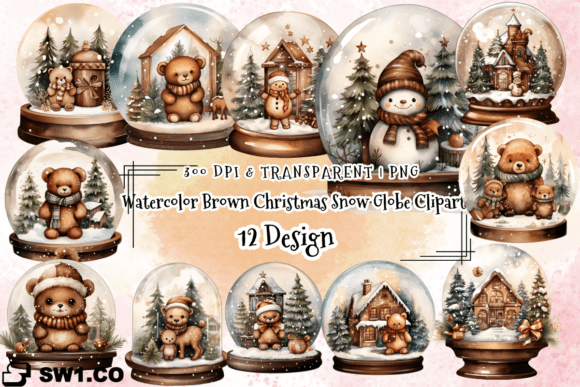 Download Brown Christmas Snow Globe Clipart - Premium Resources