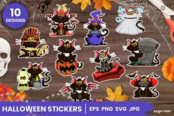 Download Halloween Cat Stickers - Halloween cat stickers Collection
