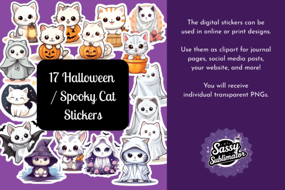Download Cute Halloween Cat Stickers - Halloween cat stickers Collection
