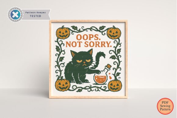 Download Funny Grumpy Black Cat Cross Stitch - Funny Collection