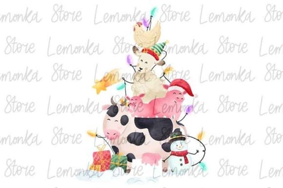 Download Funny Christmas Tree Farm Animals PNG - Funny Collection